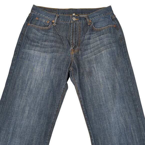 Lucky Brand‎ 181 Relaxed Straight Leg Jeans Dark Wash Men's Size 34 Short Rigid - Picture 3 of 10
